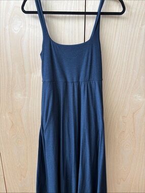 Beyond Yoga Navy Blue Scoop Neck Maxi Dress